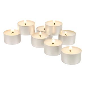 50-8 White, Long Unscented Tea Light Candles, 8 Hour Extended Burn Time, 50 Pack, 50 Count