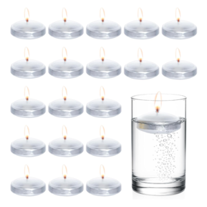 20 Pcs Floating Candles Centerpieces, 2 Inch Unscented Floating Candles Small Decoration for Valentine's Day (2 Inch, Silver)